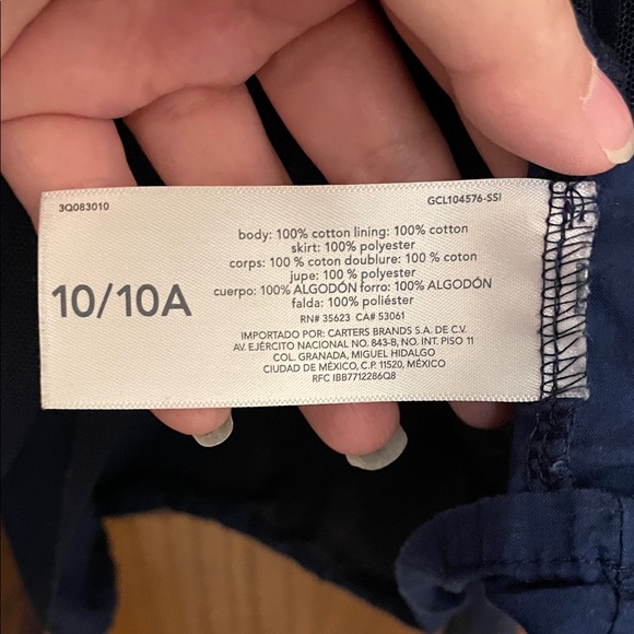 OshKosh B'gosh UGC Girls Size 10 Denim Chambray and Navy Tulle Dress - Picture 8 of 11